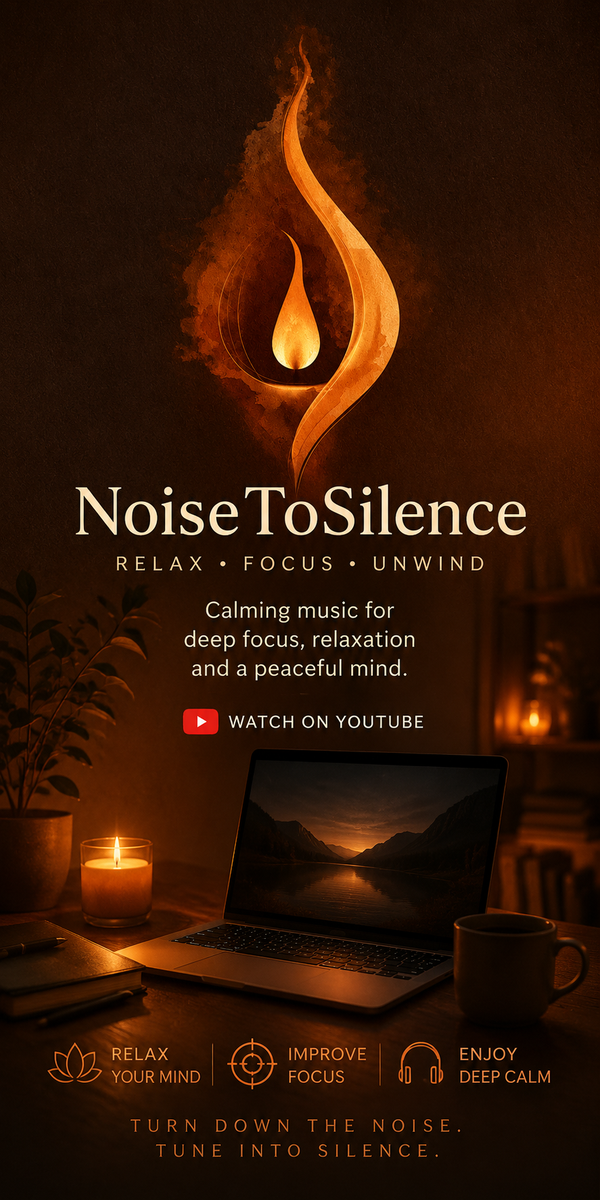 Noise To Silence — calming music for focus and relaxation, watch on YouTube